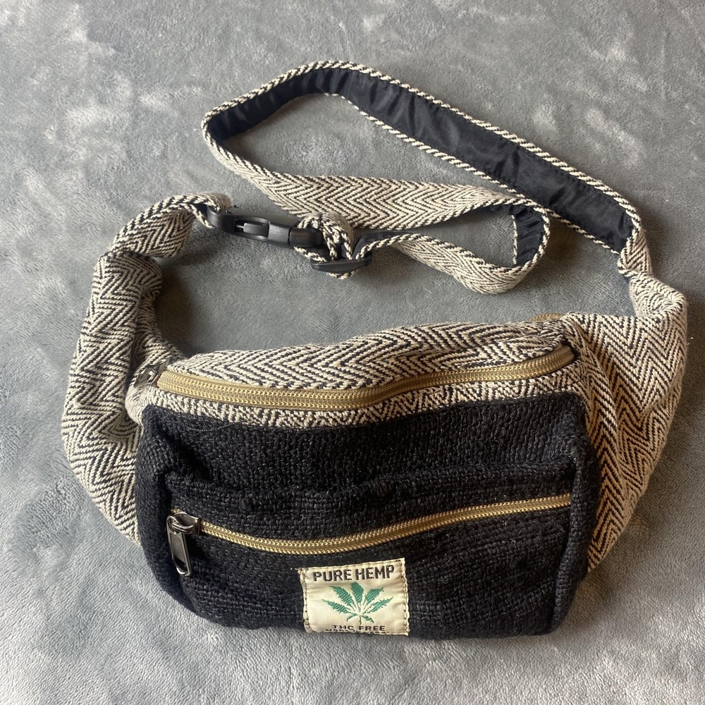 Kathmandu Imports Pure Hemp Fanny Pack Waist‎ Bag Handmade Nepal Festival Travel